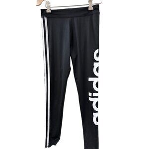 🌸3/$15🌸Black Adidas Joggers with White Stripe Down Leg sz Small